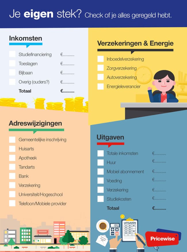 Studenten checklist verhuizen